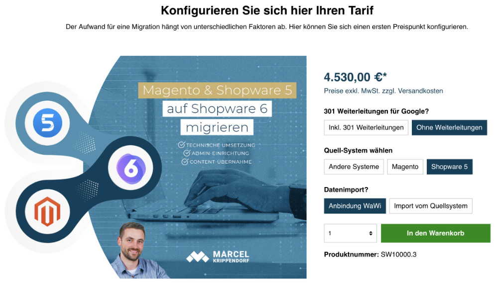 shopware6 migration kosten